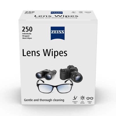 Zeiss Lens Cleaning Wipes 250 Wipes Pre Moist Lens Wipes for Glass Box Sealed