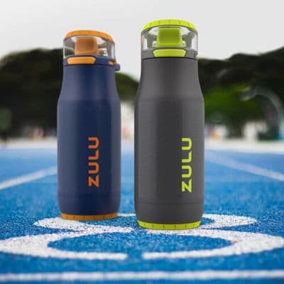 Zulu Stainless Steel Kids 2 Pack Water Bottles 414ml