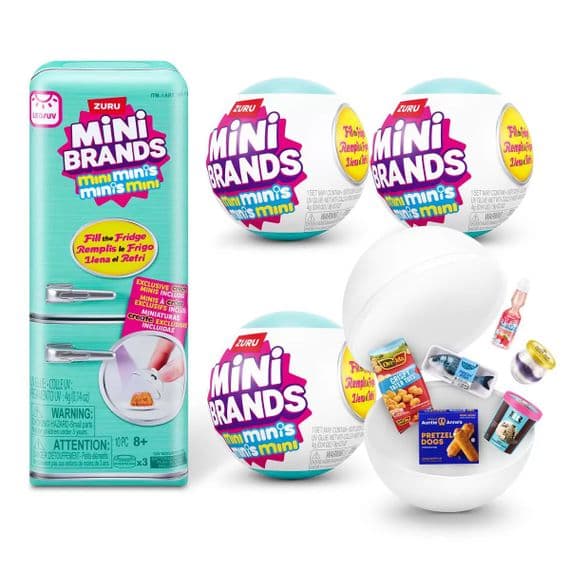 ZURU Mini Brands Fill the Fridge Multipack 3 Surprise Capsules Series 1 Playset