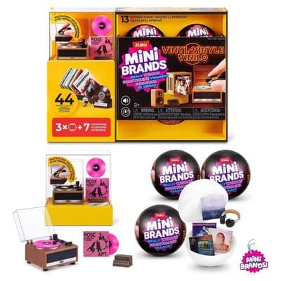 ZURU Mini Brands Really Works Vinyl Bundle Series 1 Record Player 3 Capsules