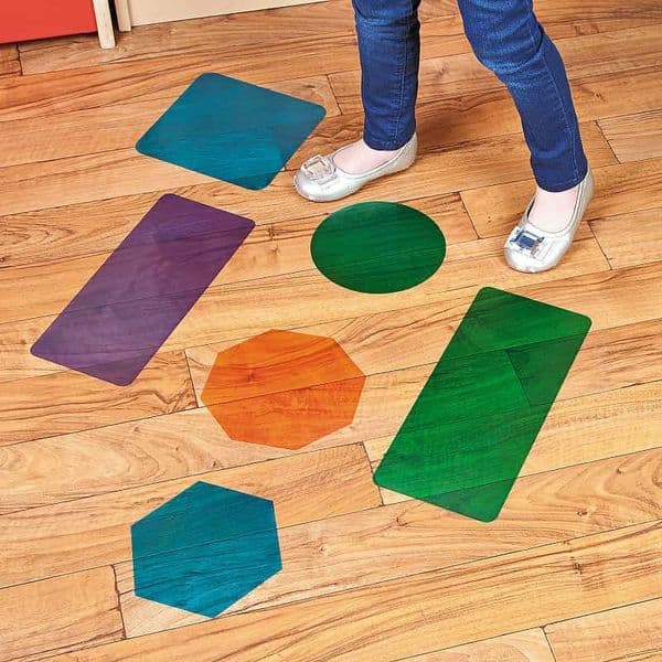 13 x Large Self-Adhesive Floor Shapes | Kid's Educational Toys