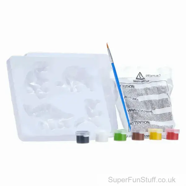 2 In 1 Dinosaur Play Set For Kids - Dino Dig & Paint | 21 Piece Activity Set