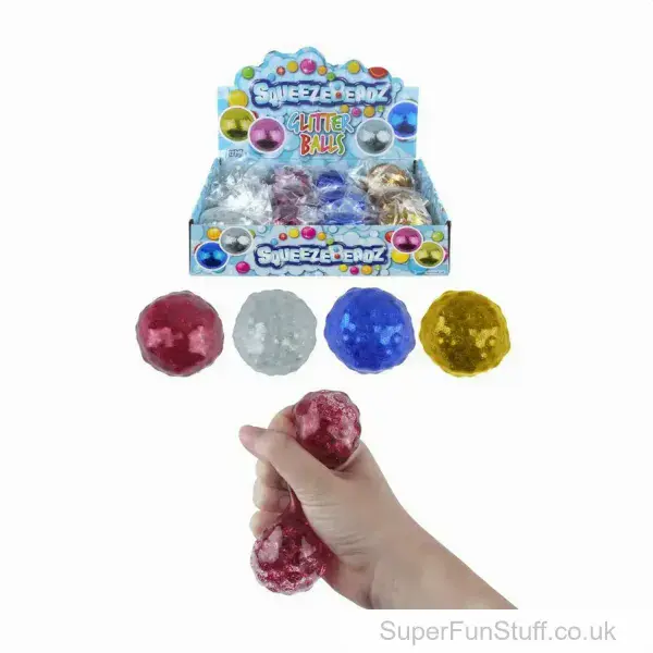 Beaded Glittery Stress Ball Sensory Toy - 6.5cm | Fidget Toy For Kids UK