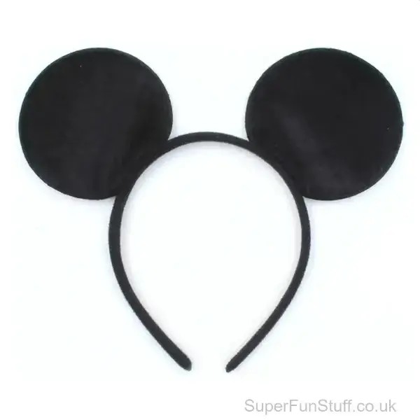 Black Mouse Ears Headband - Animal Alice Band | Animal Party Dress Up UK