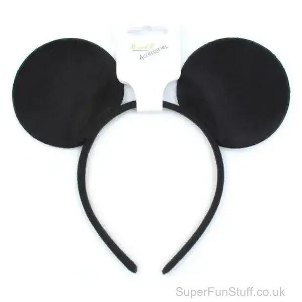 Black Mouse Ears Headband - Animal Alice Band | Animal Party Dress Up UK