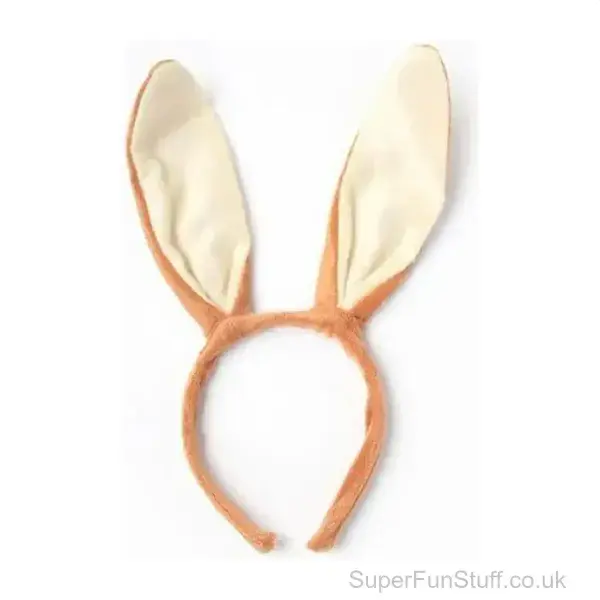 Brown Bunny Ears Headband - Animal Fancy Dress UK