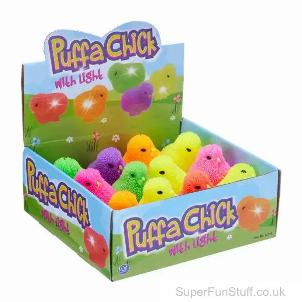 Chick Puffer Light Up Stress Ball | Sensory Fidget Toys For Kids 11cm | SuperFunStuff.co.uk
