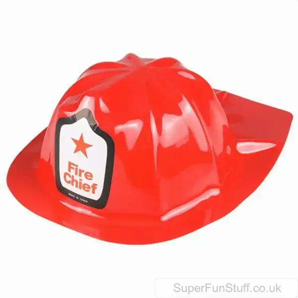 Child's USA Fireman Fire Chief Red Helmet - Authentic Fancy Dress Accessory | Imaginative Role Play For Kids UK