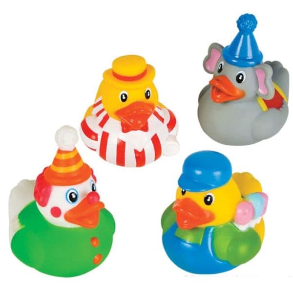 Circus Carnival Rubber Ducks x 4 | Themed Novelty Rubber Ducks