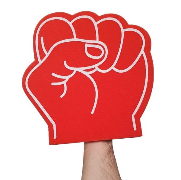 Clenched Raised Fist / Fist Bump Big Foam Hand - Red or Green | Hulk Fancy Dress
