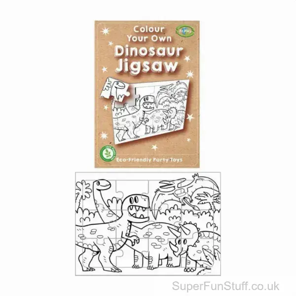 Colour Your Own Dinosaur Jigsaw Puzzle | Party Bag Fillers For Kids
