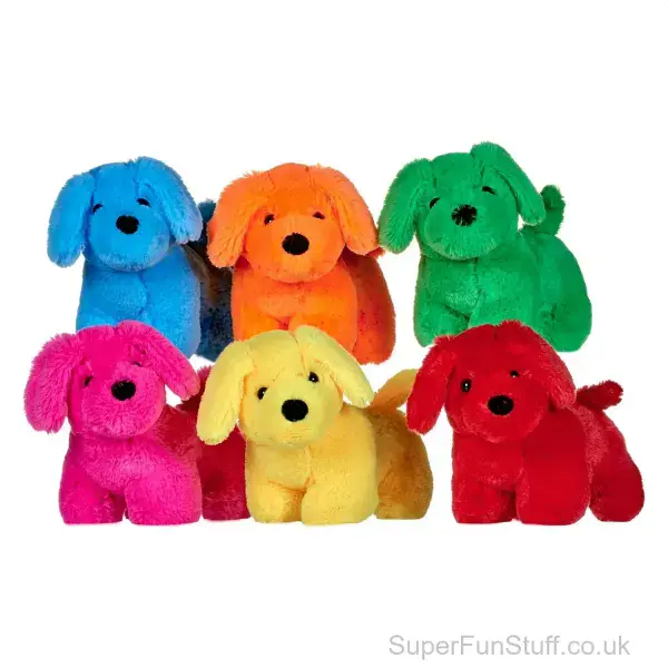 Colourful Soft Plush Fluffy Toy Dog - 23cm | Pet Toy For Kids