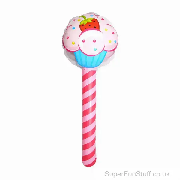 Cupcake Lollipop Inflatable - 76cm | Novelty Party Toy For Kids | Inflatable Toys UK