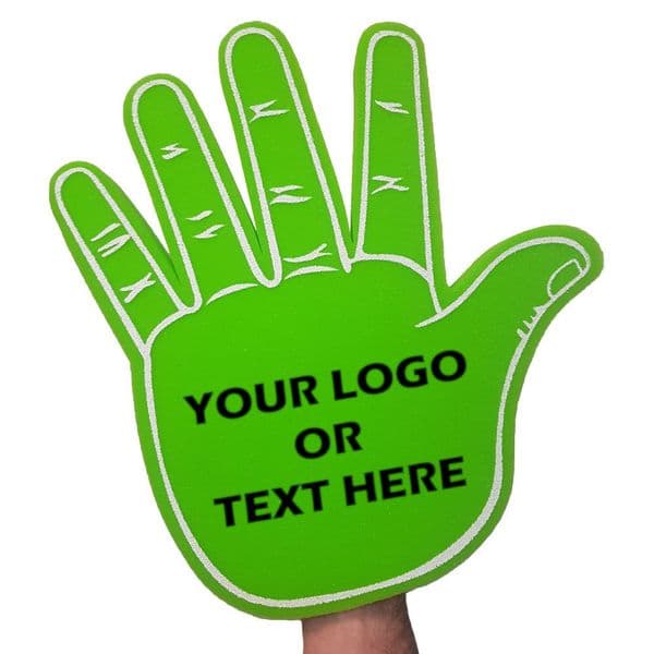 Custom Printed High Five Foam Hand - 4 Colours Available | Logo Printing