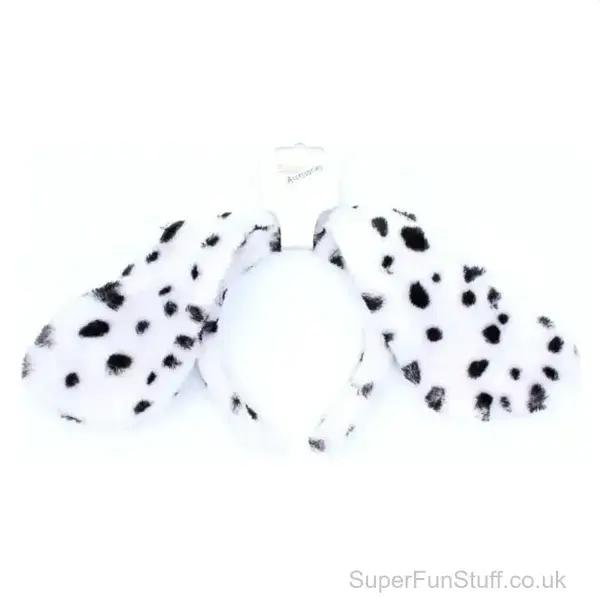 Dalmatian Ears Fancy Dress Headband | Soft & Comfortable | Animal Dress Up From SuperFunStuff.co.uk