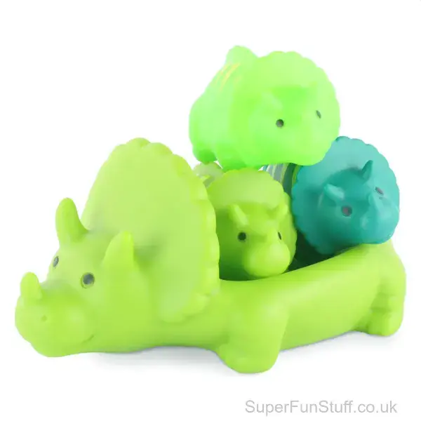 Dinosaur Triceratops Family Bath Toys Set - 17cm