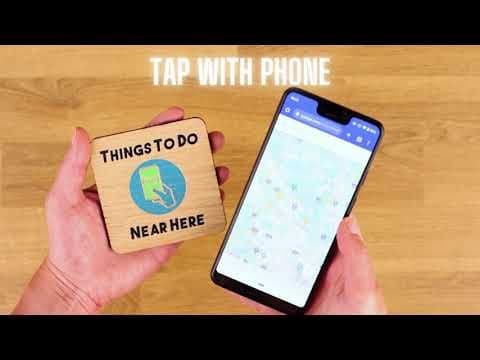 DiscoverNear™ Wooden NFC Plaque: Your Phone Activated Guide to Local Adventures | Host Idea For Local Recommendations