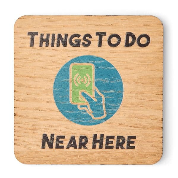 DiscoverNear™ Wooden NFC Plaque: Your Phone Activated Guide to Local Adventures | Host Idea For Local Recommendations