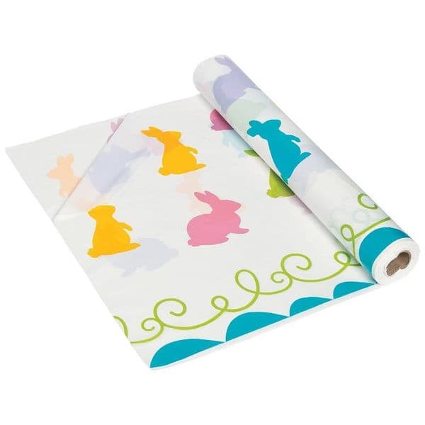 Easter Bunny PVC White Tablecloth - 60