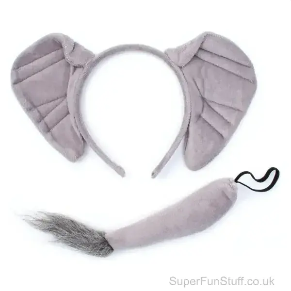 Elephant Ears And Tail Fancy Dress Set | Animal Fancy Dress Party Costume
