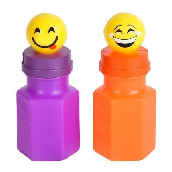 Emoji Bubble Blowing Bottles - Set of 4 Smileys | Kids Smile Face Bubble Toy | Party Bag Bubble Toys UK