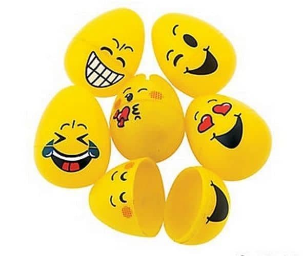 Emoji Easter Egg Containers - Set of 6 Smileys Closable Eggs | Smile Face Easter Egg Toy For Kids