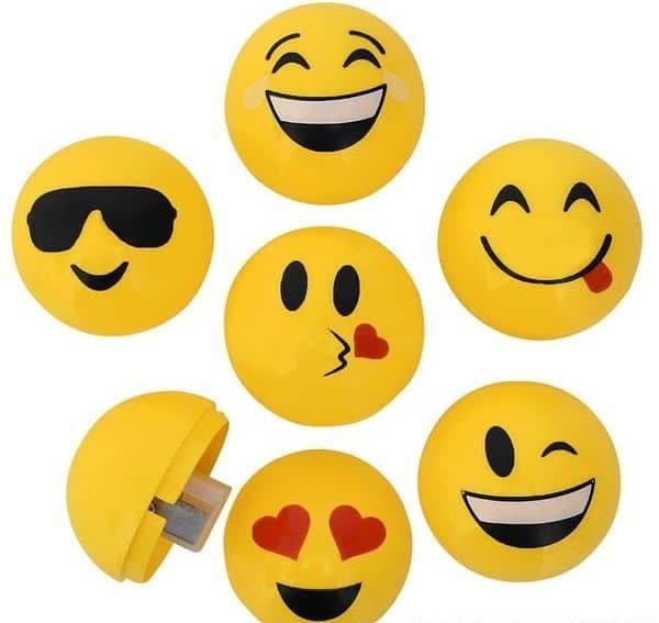 Emoji Pencil Sharpeners - Set of 6 Smileys | Kids Gift