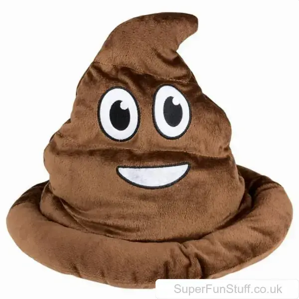 Emoji Poo Hat - Soft Plush Material, Universal Stretch Fit | Funny Emoji Gifts UK