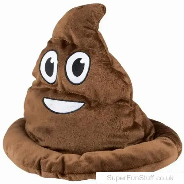 Emoji Poo Hat - Soft Plush Material, Universal Stretch Fit | Funny Emoji Gifts UK