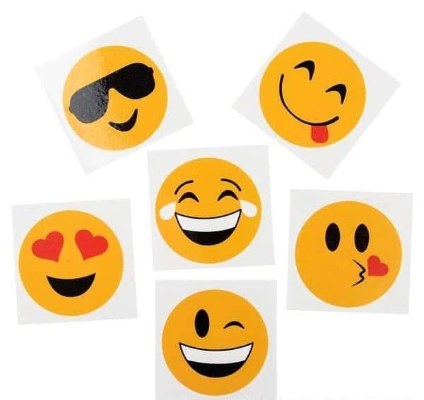 Emoji Temporary Transfers Smiley Tattoos x 12 | Novelty Gifts