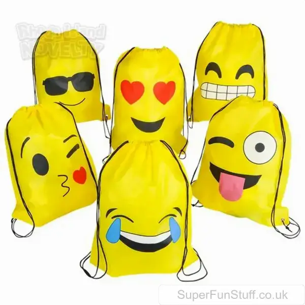 Emoji Yellow Drawstring Backpack for Kids - Fun and Practical Carry-All | Gifts For Kids UK