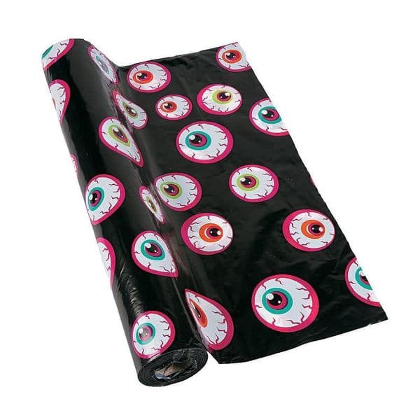 Eyeball Novelty Black PVC Tablecloth - 60