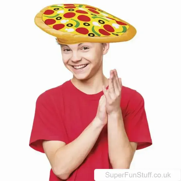 Fancy Dress Pizza Hat - 38cm Diameter | Perfect for Wacky Hat Parties | Soft Plush Material