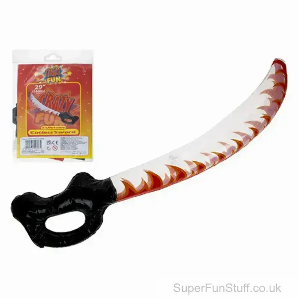 Flame Print Cutlass Sword Inflatable - 73cm | Blow Up Sword Toy UK