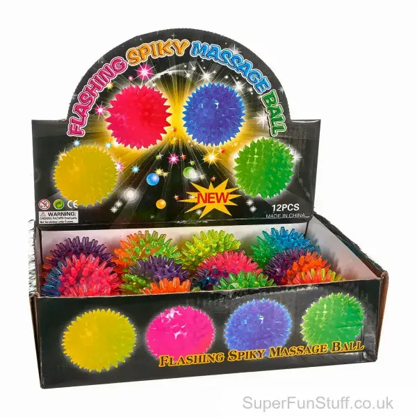 Flashing Spiky Rubber Ball Sensory Toy - 6.5cm | Kid's Pocket Money Toys UK