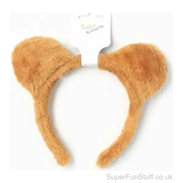 Fluffy Teddy Bear Ears Headband | Plush Fancy Dress Headgear