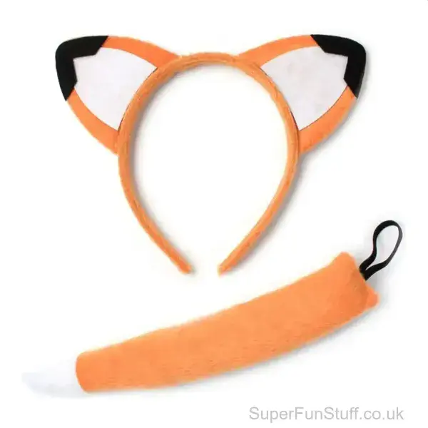 Fox Ears Headband with Tail Fancy Dress Set | Animal Dress Up Outfit