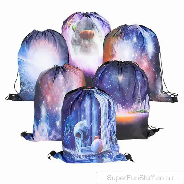 Galaxy Night Sky Drawstring Backpack for Kids - 40cm | Children's PE Kit Bag | Space Gift For Kids