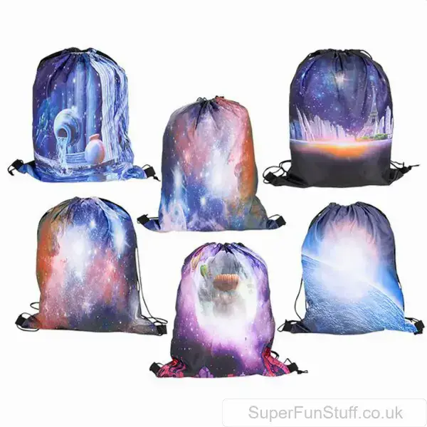 Galaxy Night Sky Drawstring Backpack for Kids - 40cm | Children's PE Kit Bag | Space Gift For Kids
