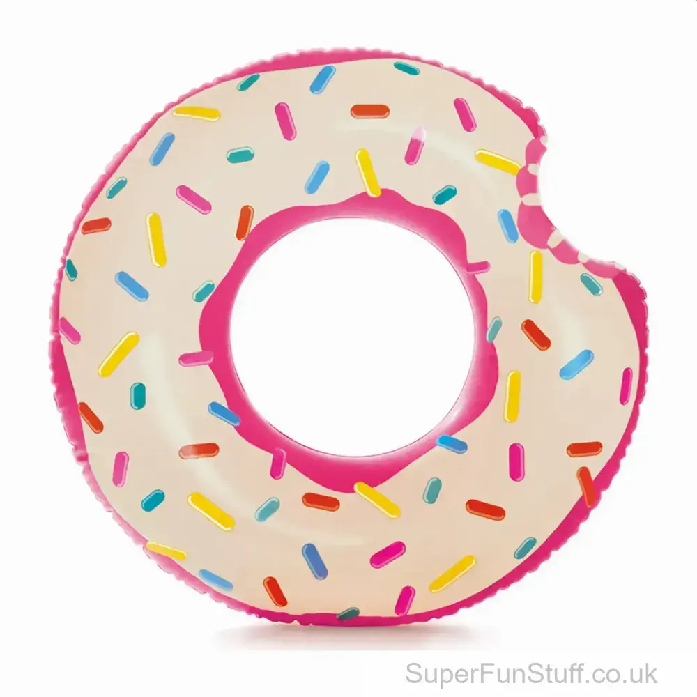 Giant Inflatable Pink Doughnut with Sprinkles - 106cm | Food Themed Toys UK