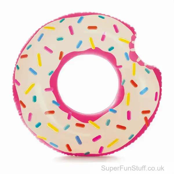 Giant Inflatable Pink Doughnut with Sprinkles - 106cm | Food Themed Toys UK