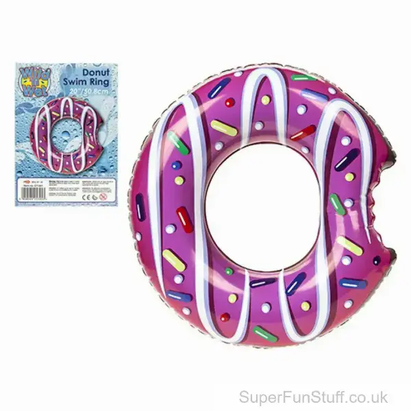 Giant Inflatable Pink Doughnut with Sprinkles - 50cm | Inflatable Toy Food