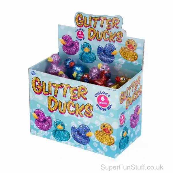 Glitter Rubber Duck 6cm | Sparkling Bath Toy Small Rubber Duck | SuperFunStuff.co.uk