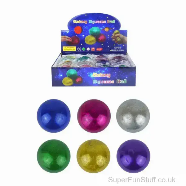 Glittery Galaxy Stress Ball Sensory Toy - 7cm | Fidget Toy For Children UK