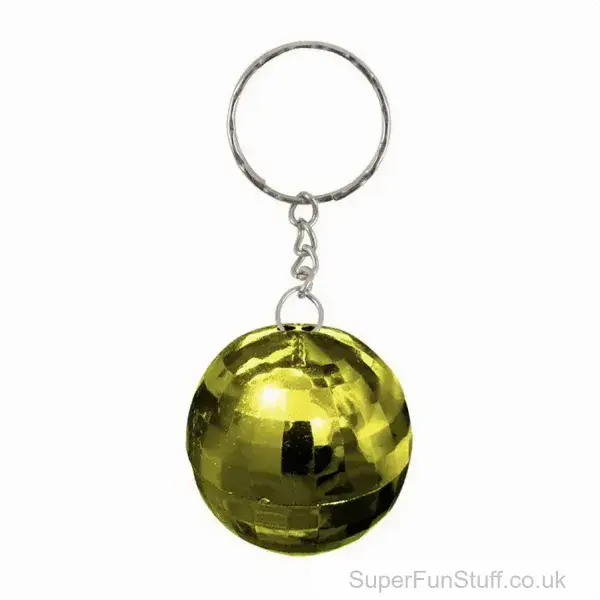 Gold Disco Ball Keyring - 4cm | Low Cost Party Bag Fillers For Kids UK