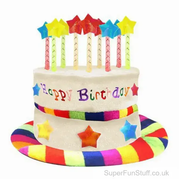 Happy Birthday Hat with Candles - Adult | Fancy Dress Birthday Party Accessory