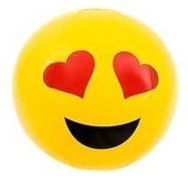 Emoji Beach Ball | Love Heart Eyes Smiley Face | Emoticon Inflatable