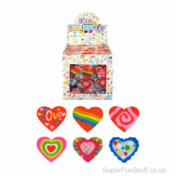 Heart Shaped Eraser Rubber - 3.5cm | Back to School Stationery UK