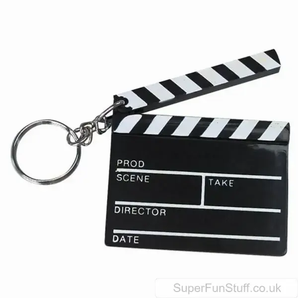 Hollywood Clapboard Keychain - 6cm | Low Cost Gifts | Novelty Keyrings
