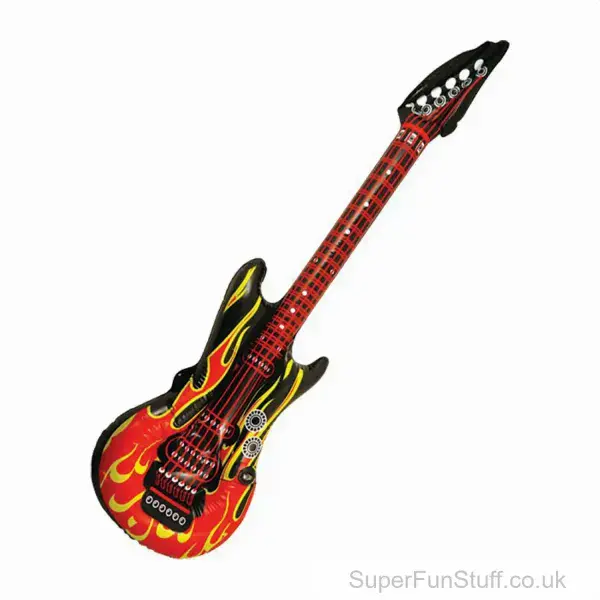 Inflatable Flame Print Guitar - Rockstar Fancy Dress | Kids Toys UK